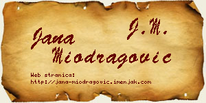Jana Miodragović vizit kartica